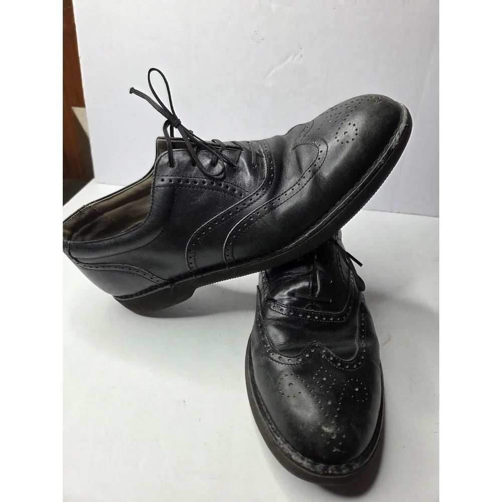 Rockport Mens Black Leather Wingtip Oxford Shoes Vibram‎ Sole M3678 9 W Hungary